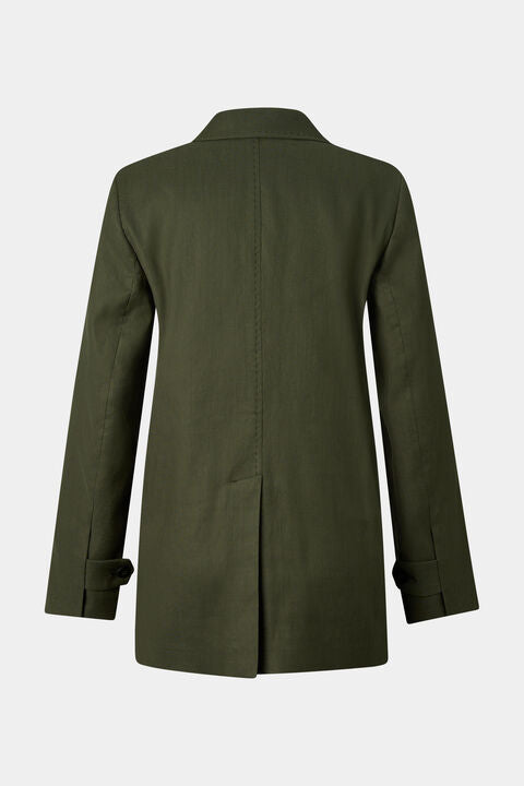 Linen Mix Blazer Hillary In Olive Green