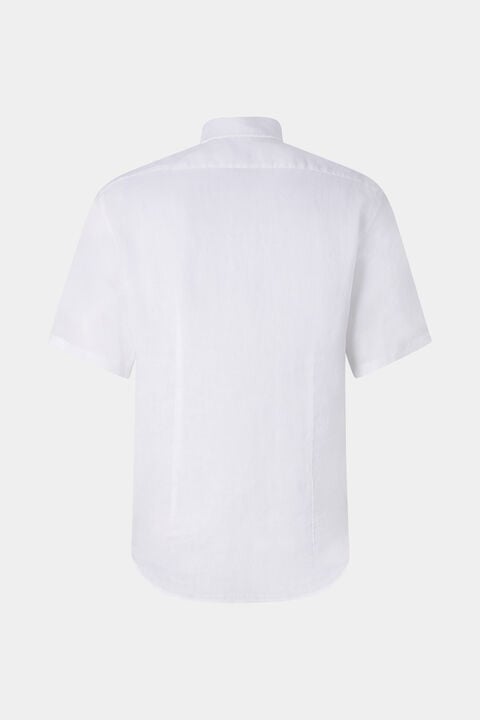 Linen Short-Sleeved Shirt Lykos In White