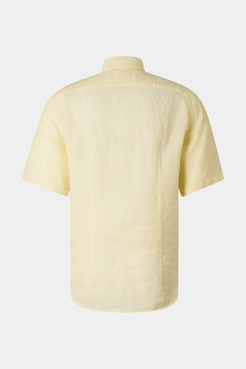Linen Short-Sleeved Shirt Lykos In Yellow
