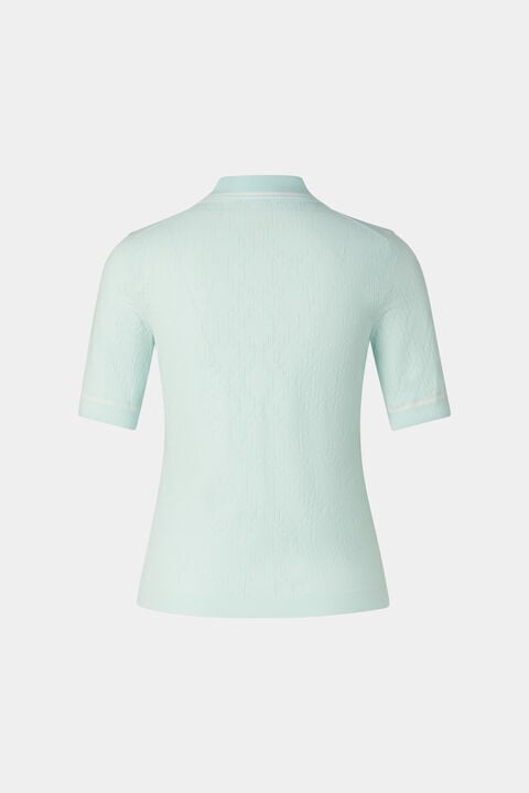 Mandy Knitted Polo Shirt In Light Blue