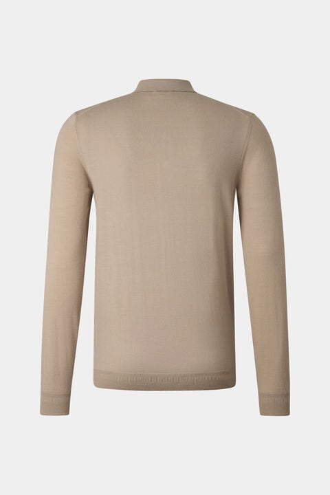 Knitted Polo Long-Sleeved Top Jake In Camel