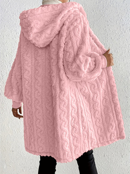 Women's Plush Fleece Soft Midi-Length Jacket with Pockets (Buy 2 Free Shipping)