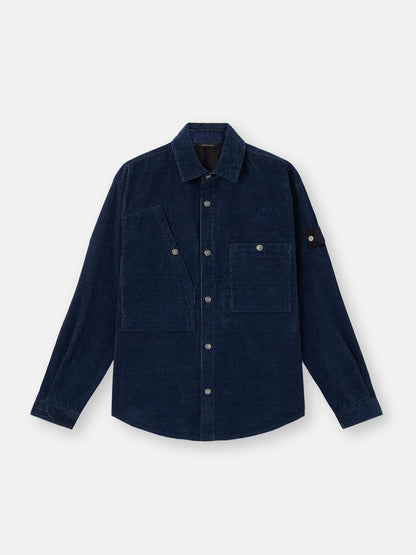 1100008 INDIGO MICRO CORDUROY-RINSED