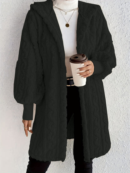 Women's Plush Fleece Soft Midi-Length Jacket with Pockets (Buy 2 Free Shipping)