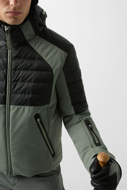 Henik Down Ski Jacket In Eucalyptus/Black