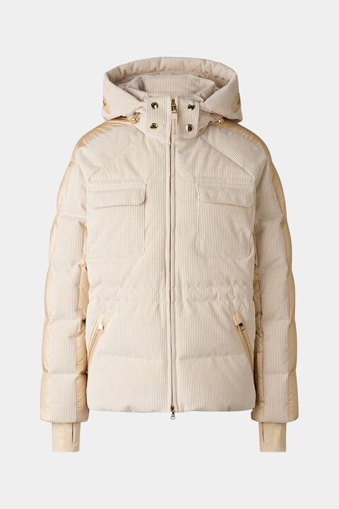 Marli Corduroy Ski Jacket In Beige