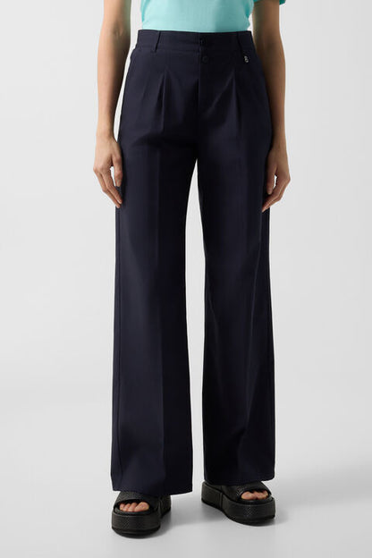 Pleated Trousers Amy In Navy Blue