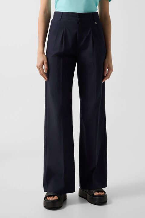 Pleated Trousers Amy In Navy Blue