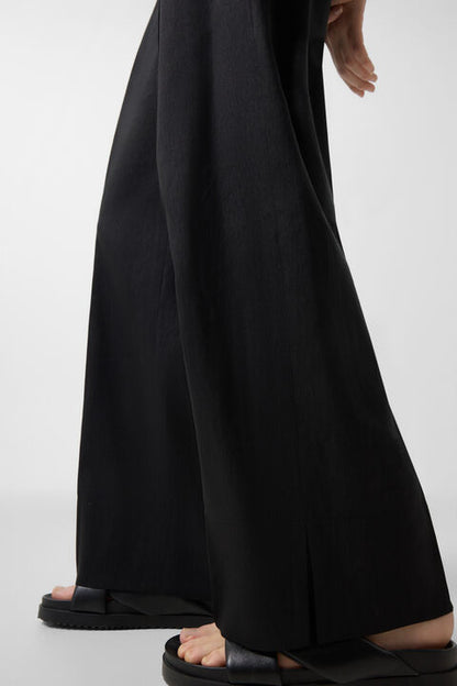 Candy Linen Blend Trousers In Black