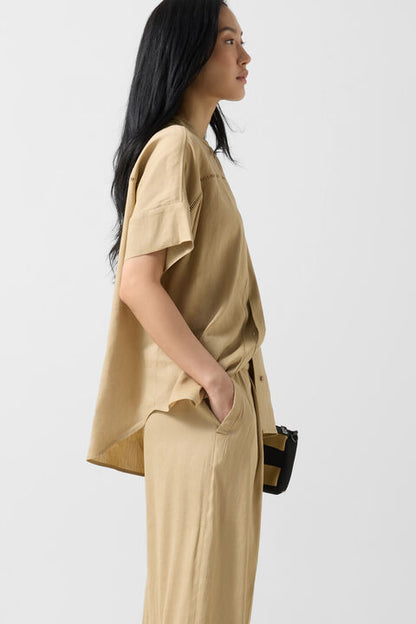 Candy Linen Blend Trousers In Camel