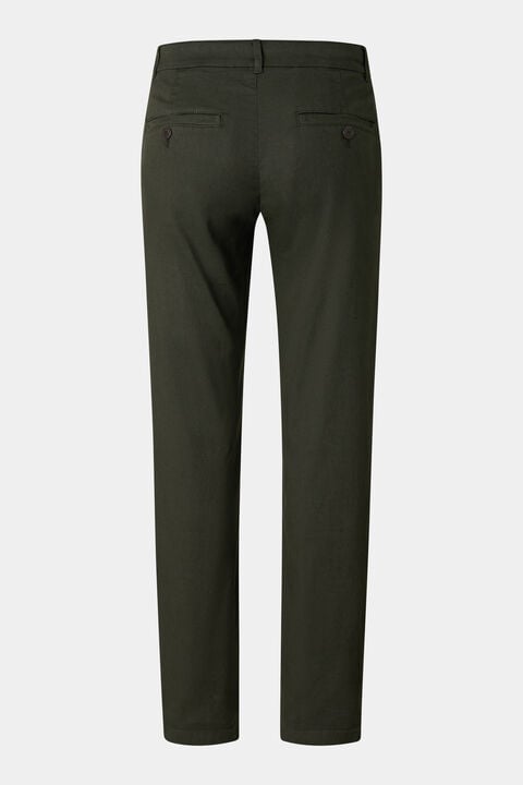 Linen Mix Chinos Riley Casual In Olive Green