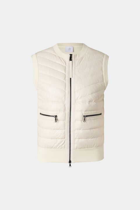 Zira Down Knitted Waistcoat In Cream