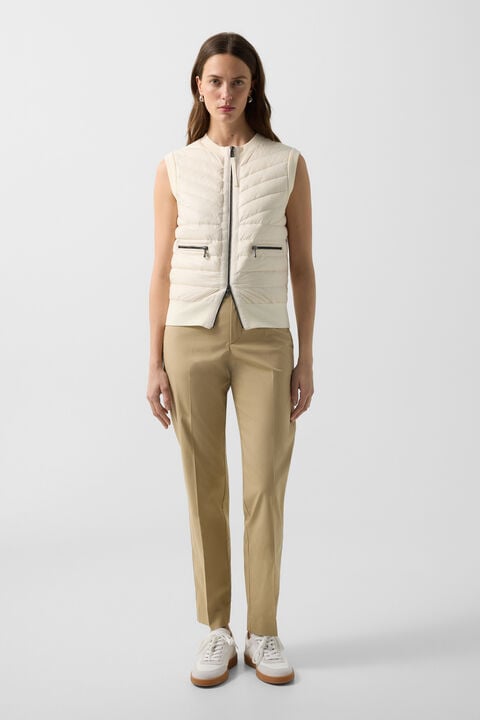Zira Down Knitted Waistcoat In Cream