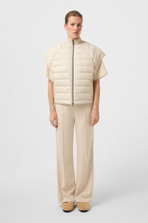 Nahla Hybrid Down Waistcoat In Sand
