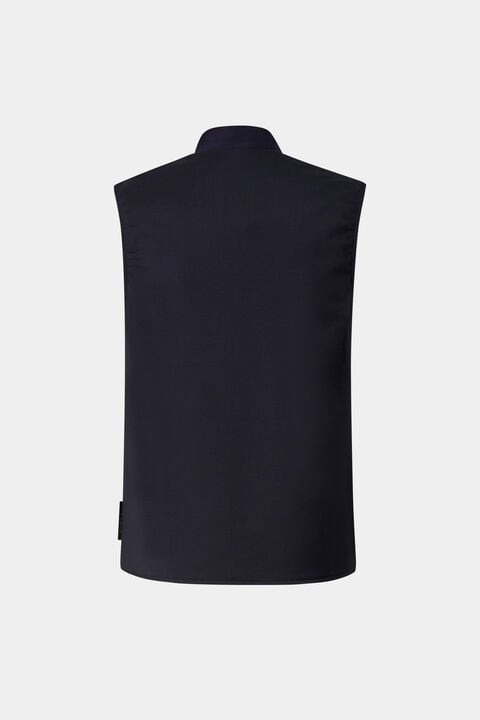 Virgin Wool Waistcoat Jeff In Navy Blue
