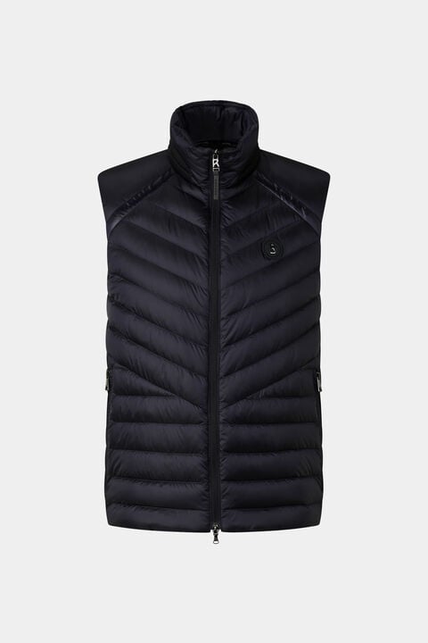 Lasse Lightweight Down Waistcoat In Navy Blue