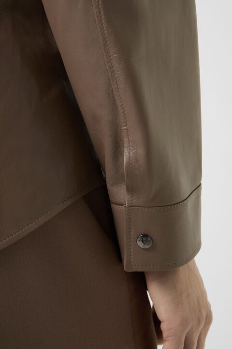 Leather Overshirt Olli In Mud
