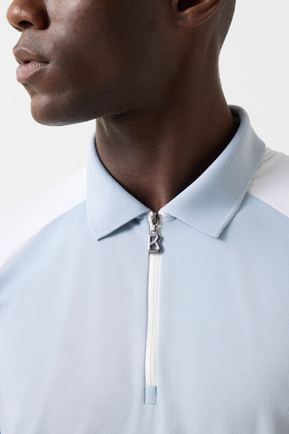 Fabius Functional Short-Sleeved Top In Misty Blue/White