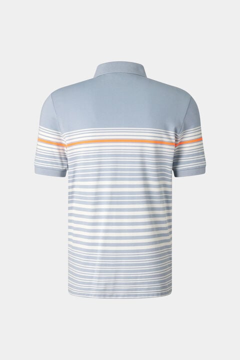Jannes Polo Shirt In Misty Blue/White/Orange