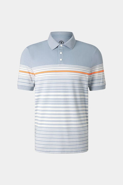 Jannes Polo Shirt In Misty Blue/White/Orange