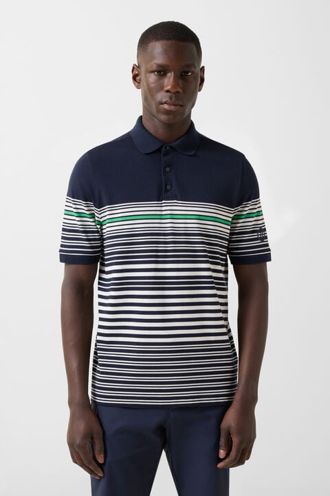 Jannes Polo Shirt In Navy Blue/White/Green