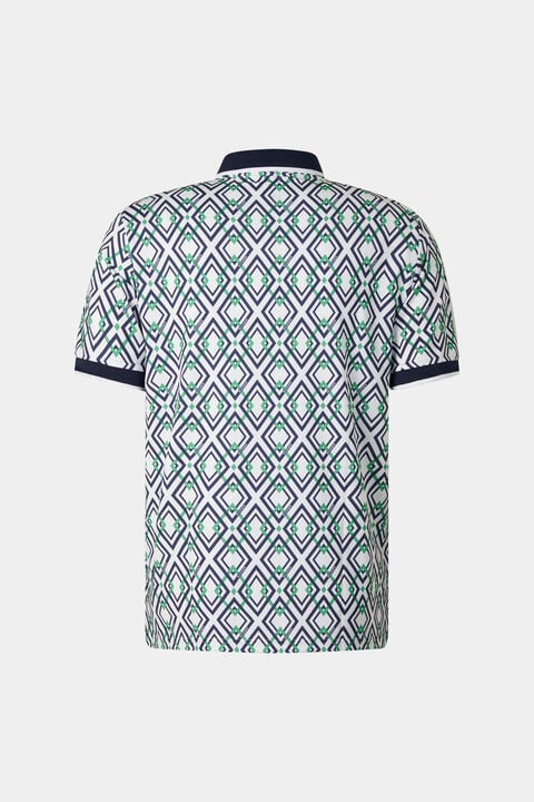 Valentin Functional Short-Sleeved Top In Navy Blue/Green/White