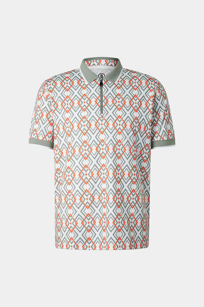 Valentin Functional Short-Sleeved Top In Eucalyptus/Orange/White