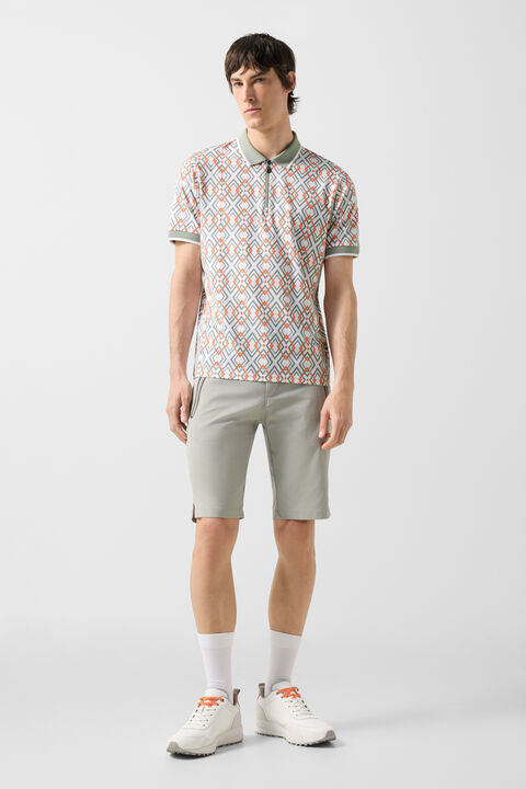 Valentin Functional Short-Sleeved Top In Eucalyptus/Orange/White