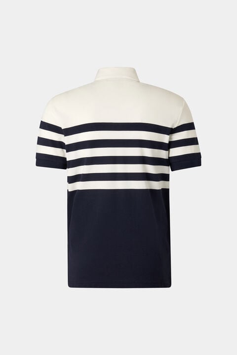 Antonio Functional Short-Sleeved Top In Navy Blue/Off-White