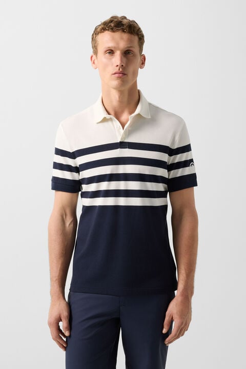 Antonio Functional Short-Sleeved Top In Navy Blue/Off-White