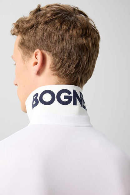 Cuno Functional Short-Sleeved Top In Navy Blue/White