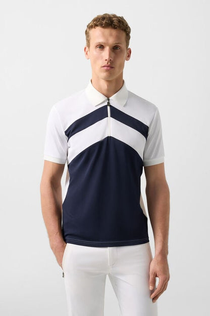 Cuno Functional Short-Sleeved Top In Navy Blue/White