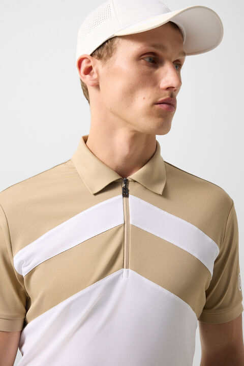 Cuno Functional Short-Sleeved Top In Beige/White