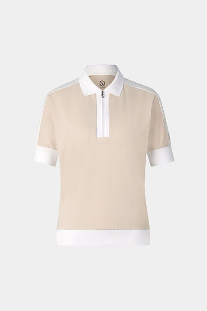 Arabell Functional Short-Sleeved Top In Sand/White