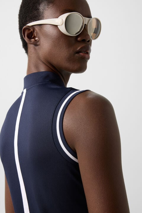 Evi Polo Top In Navy Blue