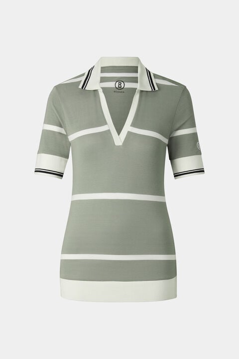 Jessi Polo Shirt In Eucalyptus/Off-White