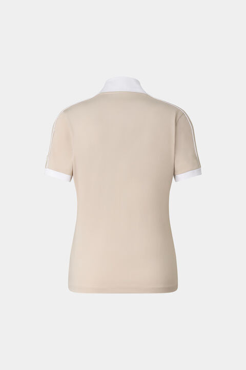 Katrina Functional Short-Sleeved Top In Sand/White