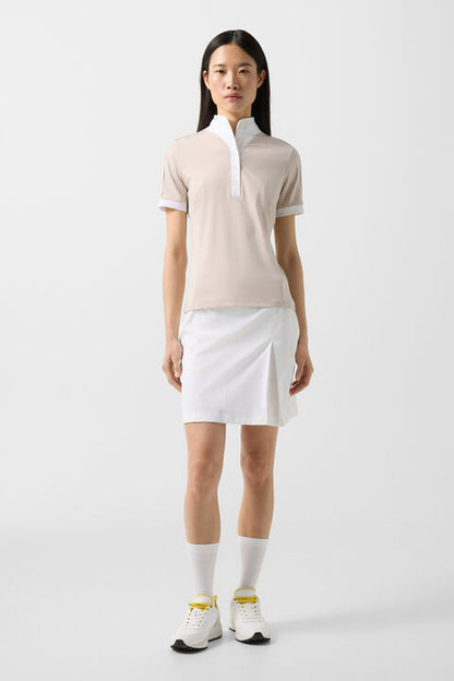 Katrina Functional Short-Sleeved Top In Sand/White