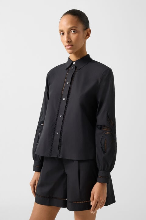 Summer Shirt Blouse In Black