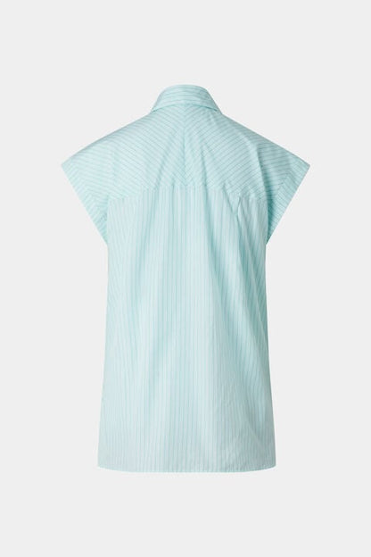 Hunter Cotton Blouse In Cyan-Blue