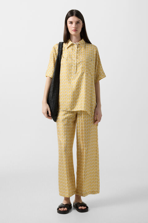 Elvira Silk Blouse In Yellow/Cream