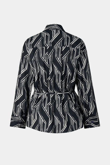 Shirt Blouse Ruth In Navy Blue/Off-White