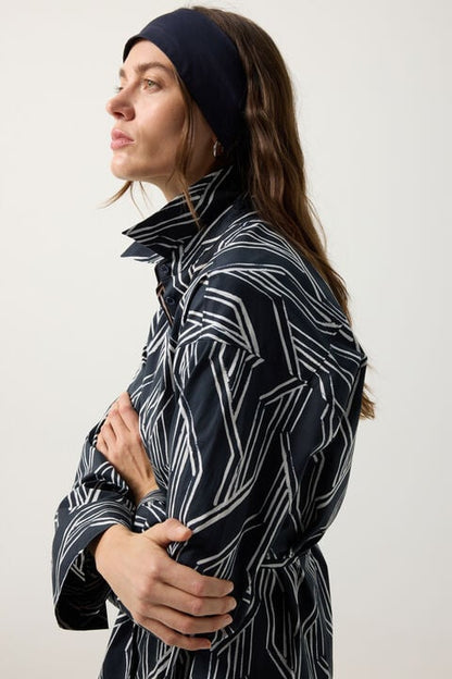 Shirt Blouse Ruth In Navy Blue/Off-White
