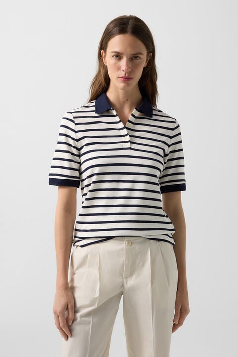 Polo Shirt Rea In Navy Blue/White