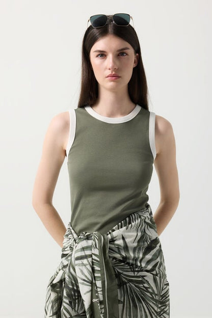 Niki Tank Top In Olive Green