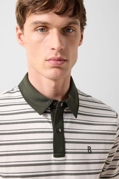 Timo Polo Shirt In Dark Green/Off-White