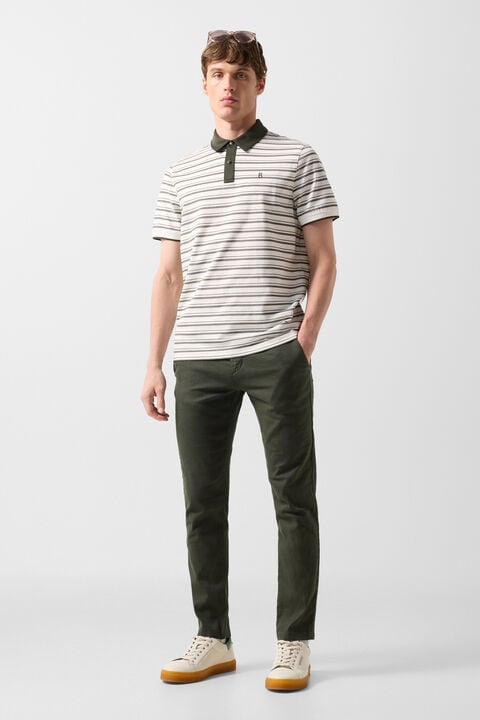 Timo Polo Shirt In Dark Green/Off-White