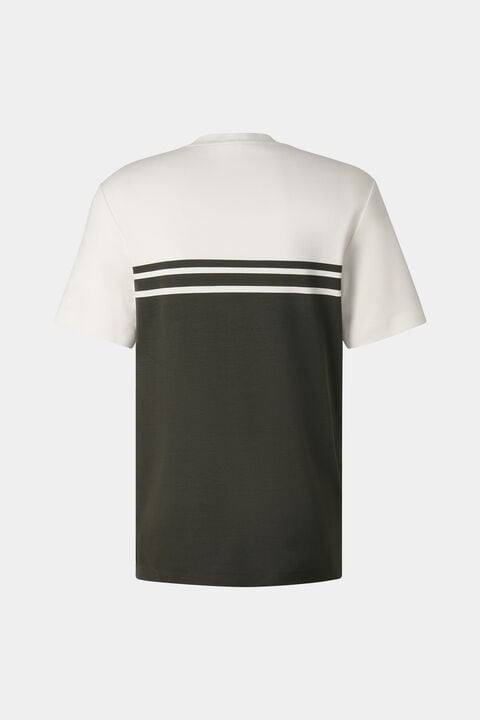 T-Shirt Pete In Olive Green/Cream