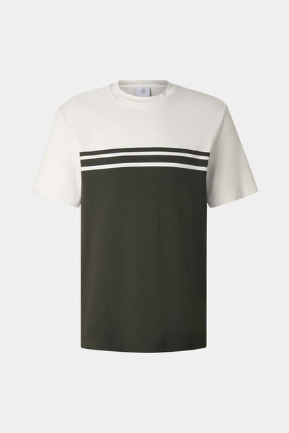 T-Shirt Pete In Olive Green/Cream