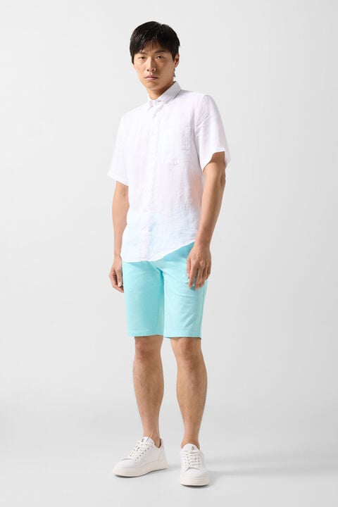 Linen Short-Sleeved Shirt Lykos In White